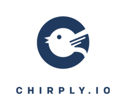 Original Chirply.io navy bird and wordmark